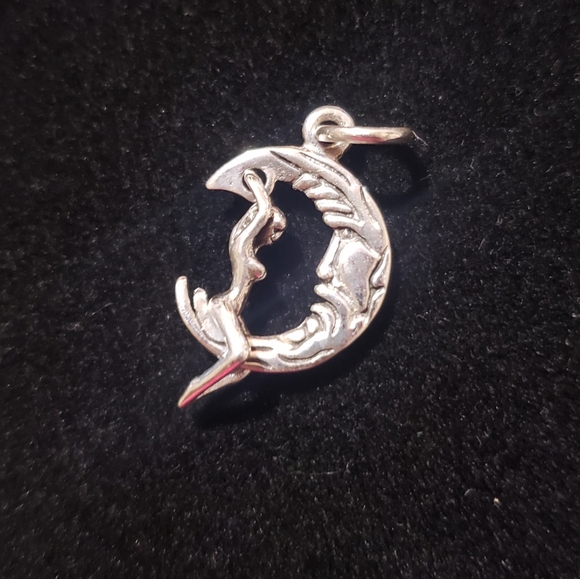 Lady Riding Moon Pendant Necklace ~ 925 Sterling Silver - Picture 2 of 13